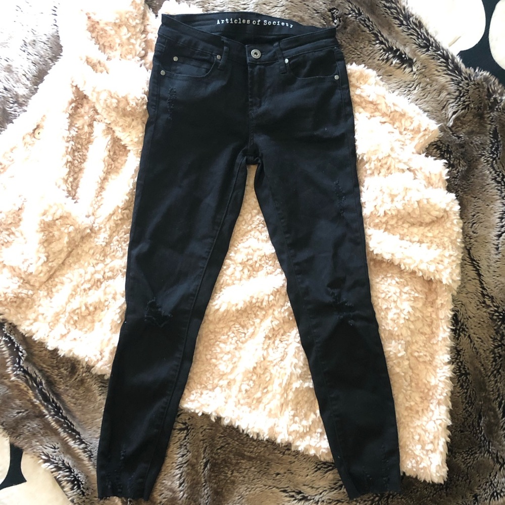 Articles of Society Black Distressed Skinny Jeans